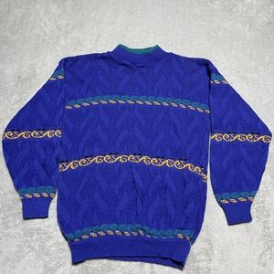 Vintage American Pride Sweater Womens Small Blue USA Made Pullover